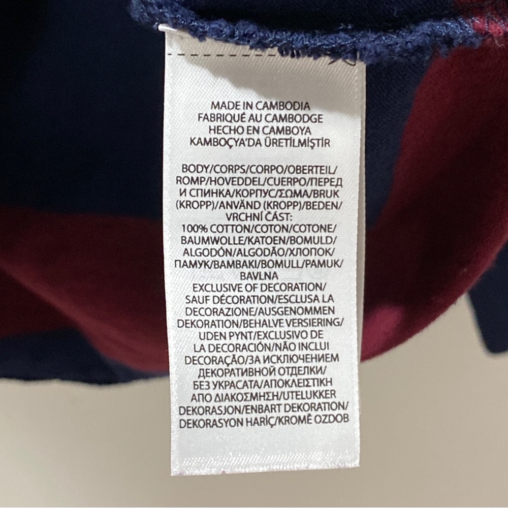 Polo Ralph Lauren Rugby Shirt Long Sleeve Burgundy Navy Blue Stripe Size Large - Picture 8 of 8